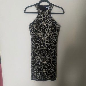 Parker “Mariah” Gold Embroidered Detail Dress